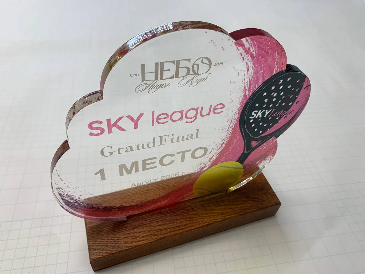 Награда SKY league с розовыми акцентами